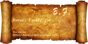 Bendi Fedóra névjegykártya